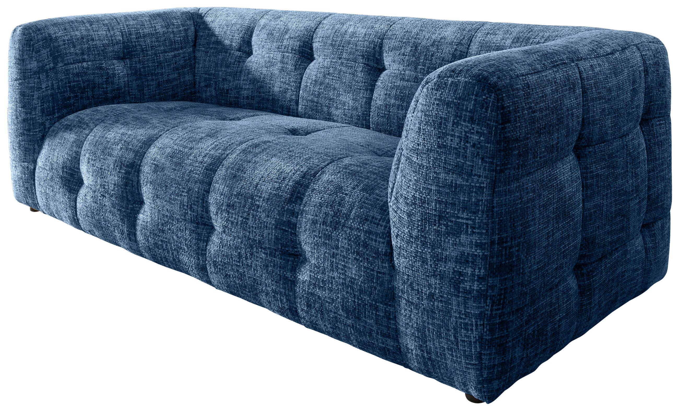 2,5-SITZER in Struktur Blau  - Blau/Schwarz, Design, Kunststoff/Textil (218/72/95cm) - Livetastic