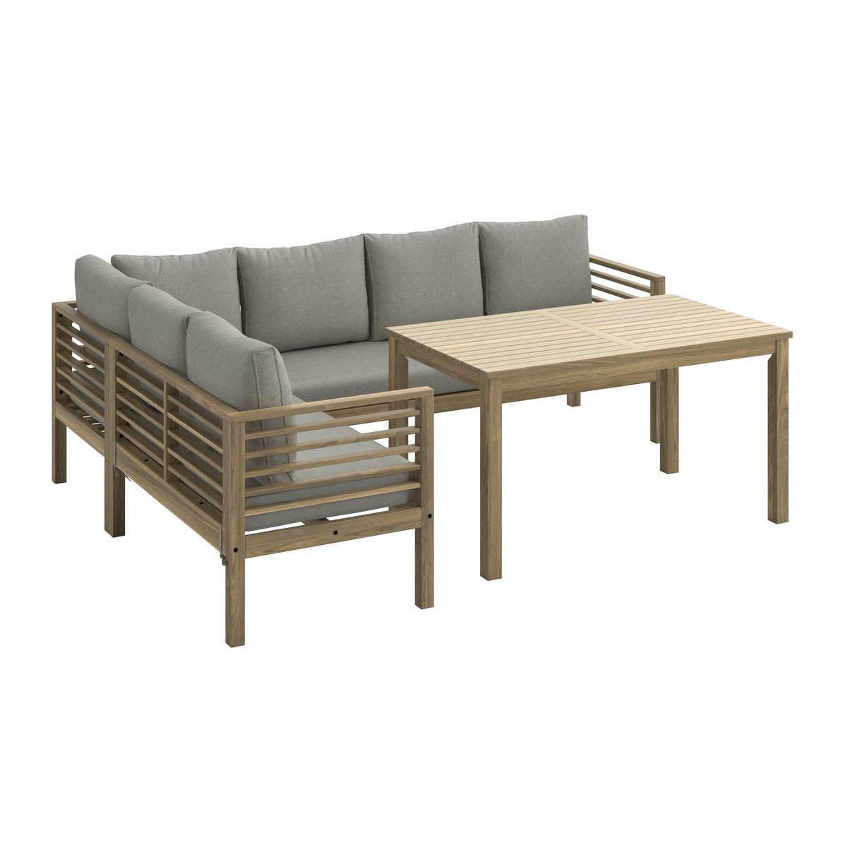 DINING-LOUNGESET  - Beige/Akaziefarben, MODERN, Holz (173/226cm) - Ambia Garden