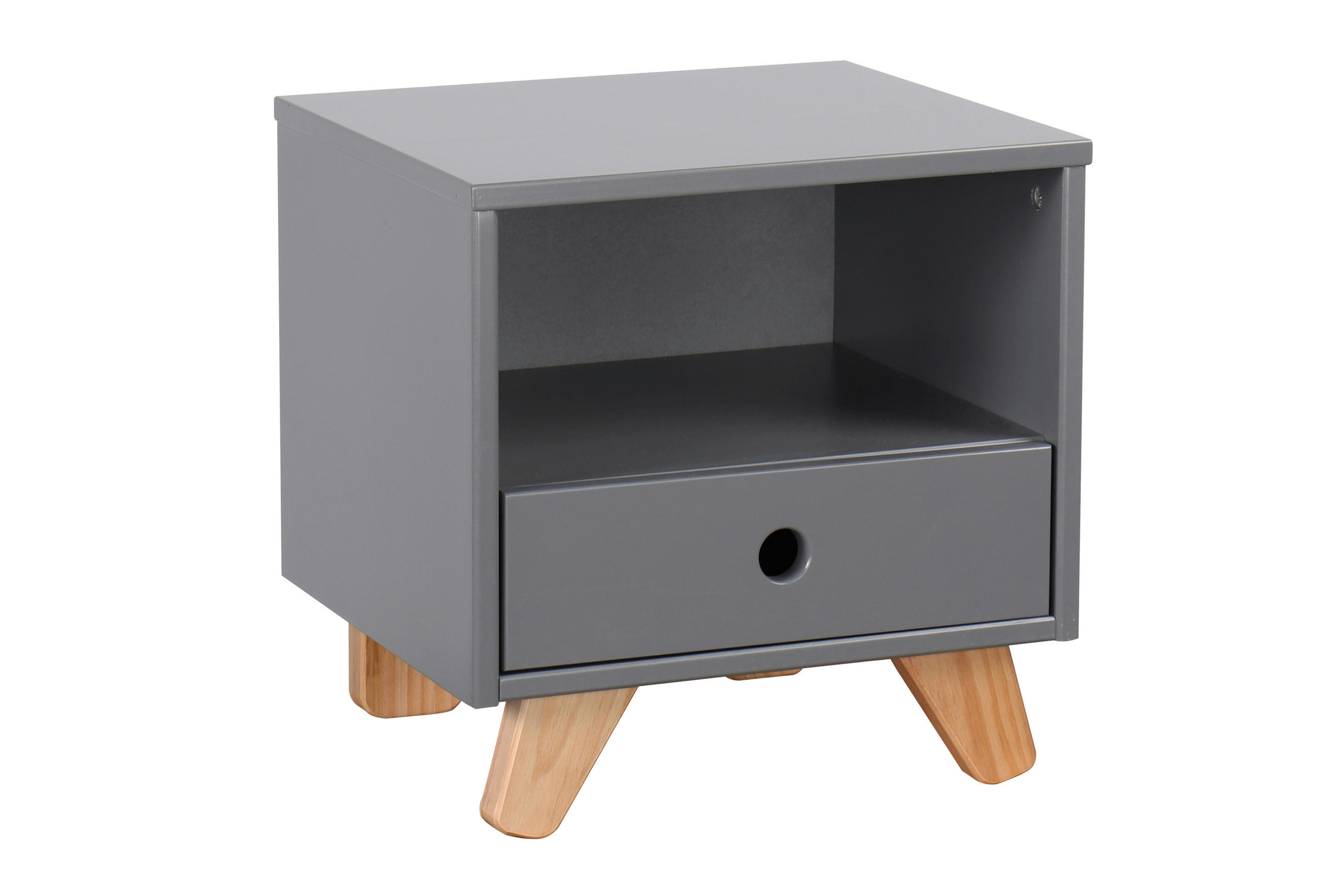 NACHTKÄSTCHEN 40/40/35 cm  in Grau  - Naturfarben/Grau, Design, Holz/Holzwerkstoff (40/40/35cm) - Livetastic