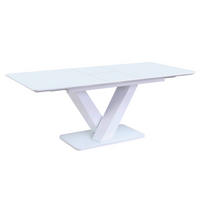 STOL ZA BLAGOVAONICU  bijela  staklo, drvni materijal  - bijela, Moderno, staklo/drvni materijal (160-200/90/77cm) - MID.YOU