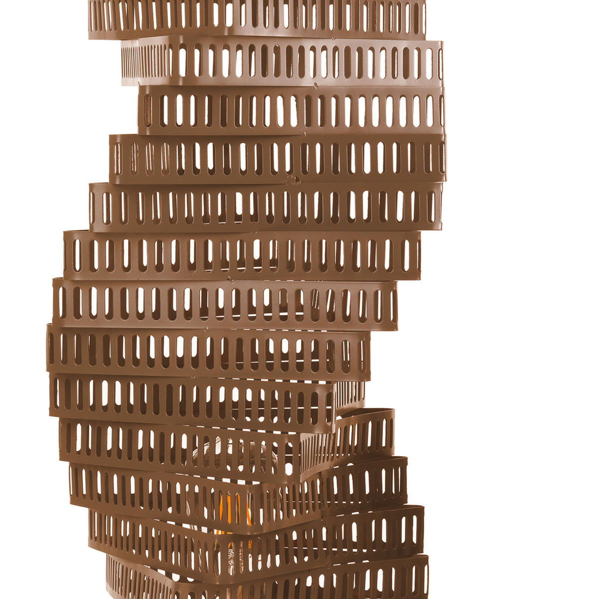 TISCHLEUCHTE CAMINO 25/25/55 cm   - Cognac, Design, Kunststoff/Metall (25/25/55cm)