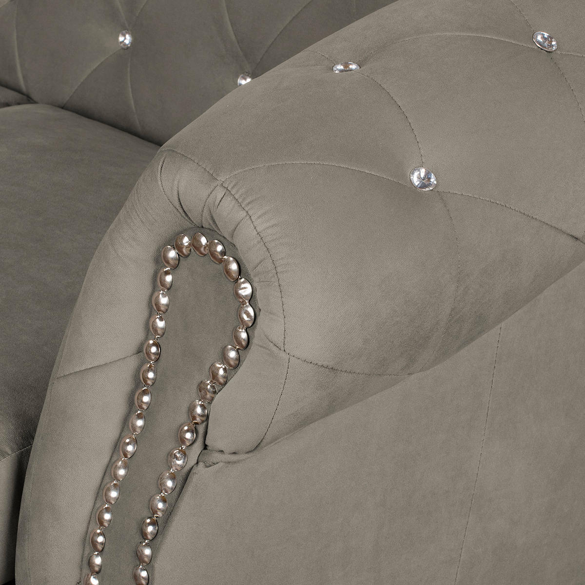 SESSEL in Velours Taupe  - Taupe, Design, Holz/Textil (110/82/90cm) - P & B