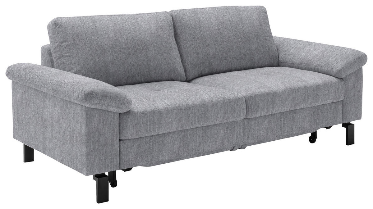 2,5-SITZER in Velours Grau  - Schwarz/Grau, Design, Textil/Metall (206/86/97cm) - Pure Home Lifestyle
