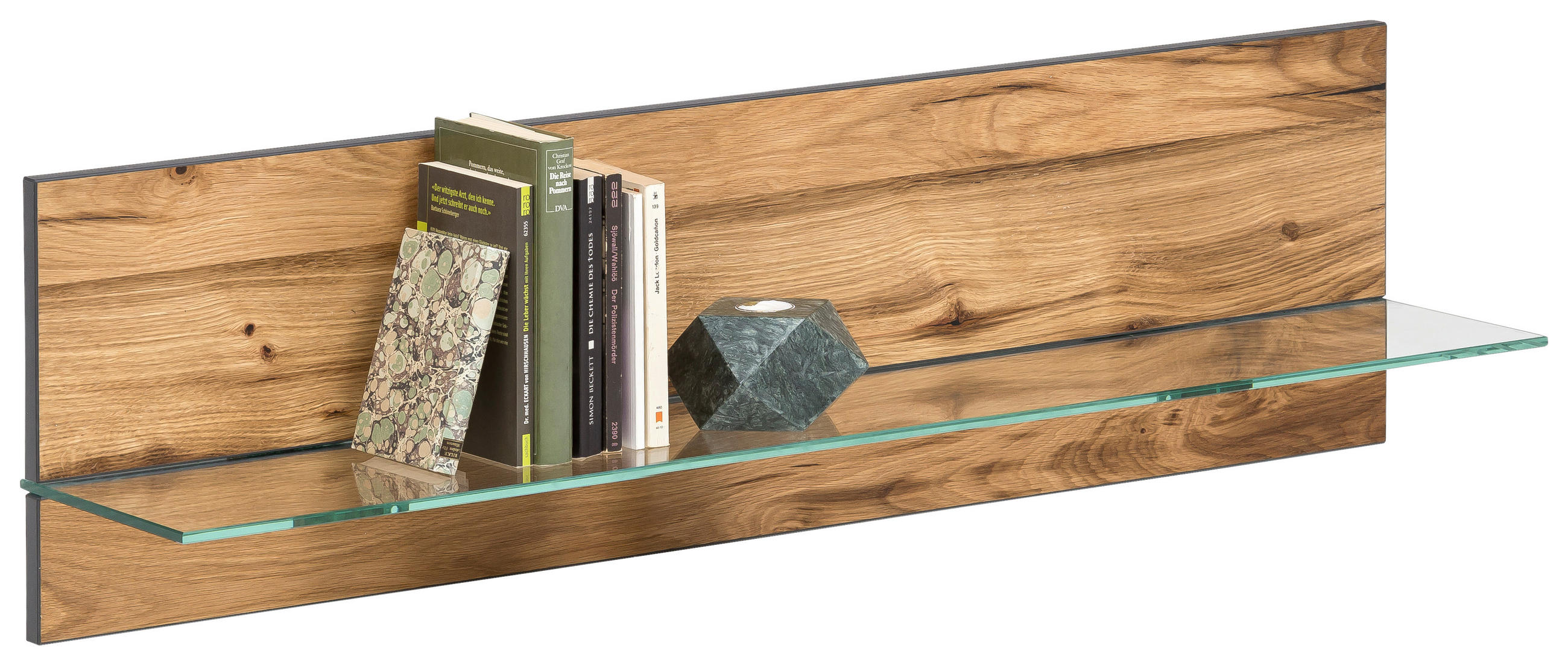 WANDBOARD Eiche furniert Alteiche - Alteiche, Trend, Glas/Holz (118/36/25cm) - Carryhome