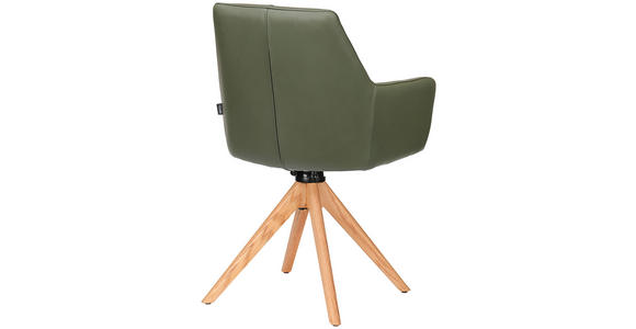 ARMLEHNSTUHL in Echtleder pigmentiert - Eichefarben/Naturfarben, KONVENTIONELL, Leder/Holz (59,5/87/63cm) - Novel