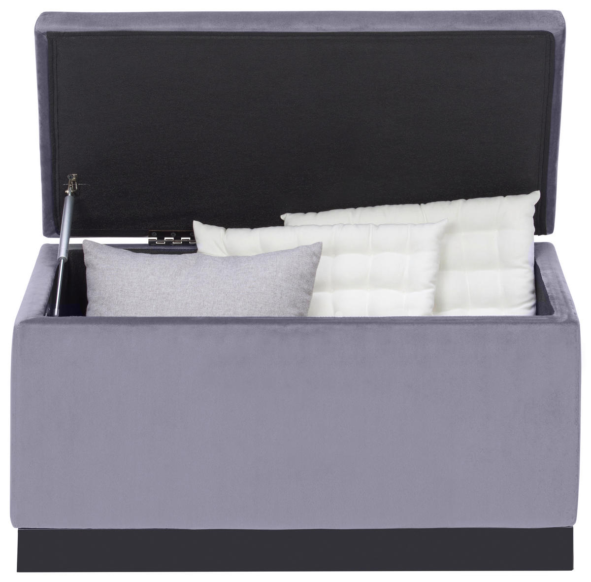 SKRINJA  les, kovina, tekstil siva, barve nerjavečega jekla  - barve nerjavečega jekla/siva, Trend, kovina/tekstil (80/42/40cm) - Carryhome