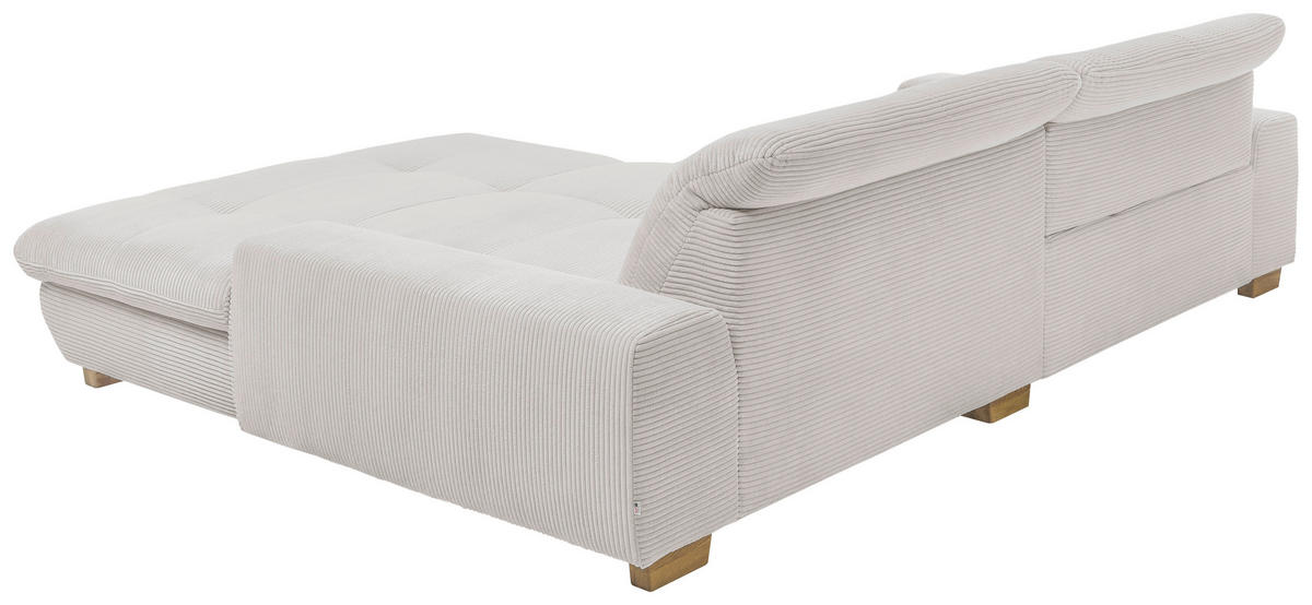 ECKSOFA Hellgrau Cord  - Eichefarben/Hellgrau, Design, Holz/Textil (276/198cm) - SetOne by Musterring