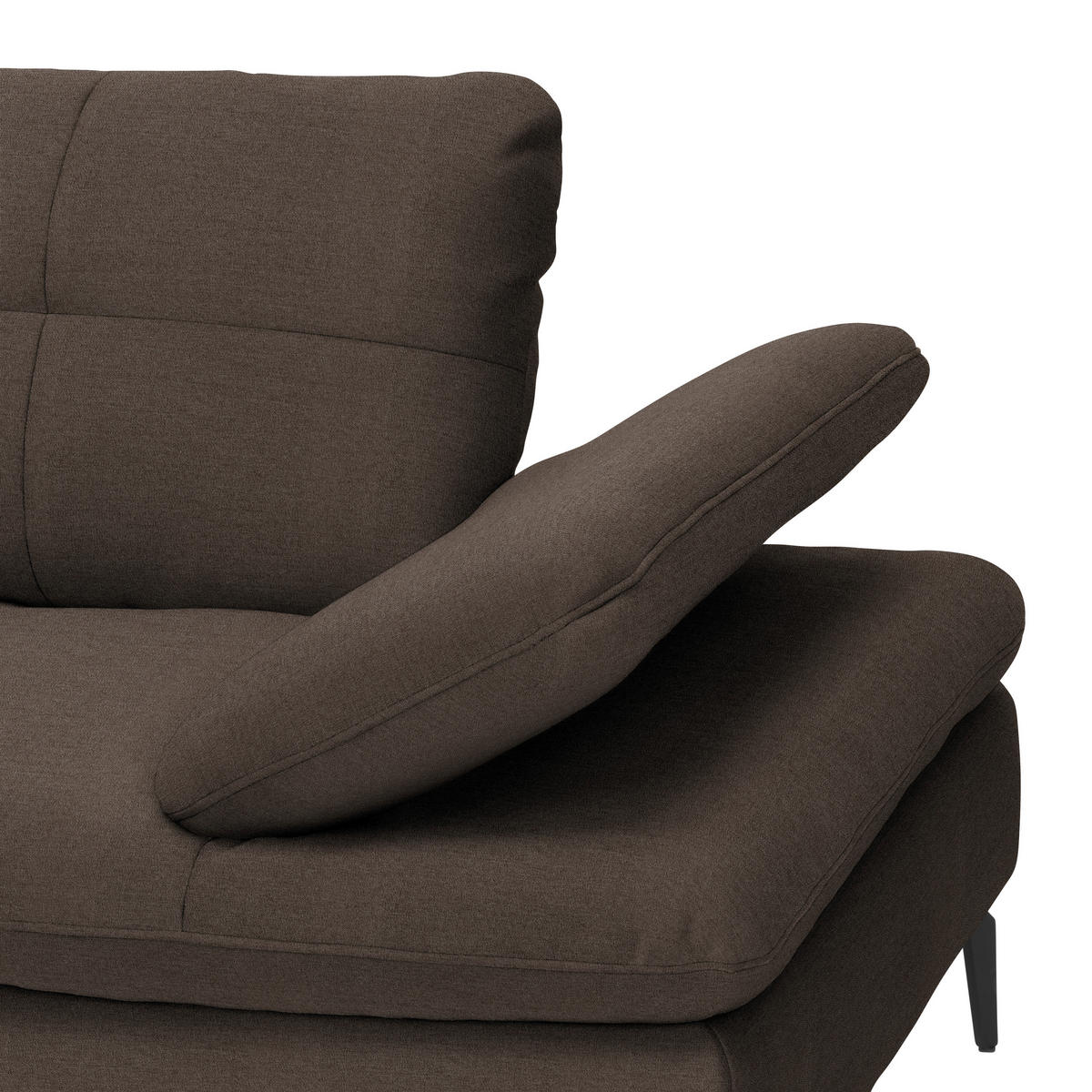 ECKSOFA in Webstoff Dunkelbraun  179/301 cm  - Dunkelbraun/Schwarz, Design, Textil/Metall (179/301cm) - Chilliano