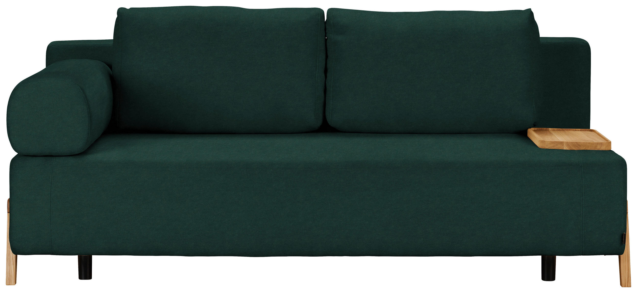 SCHLAFSOFA Mikrofaser Waldgrün  - Waldgrün/Naturfarben, Design, Holz/Textil (211/88/102cm) - Niels Andersson