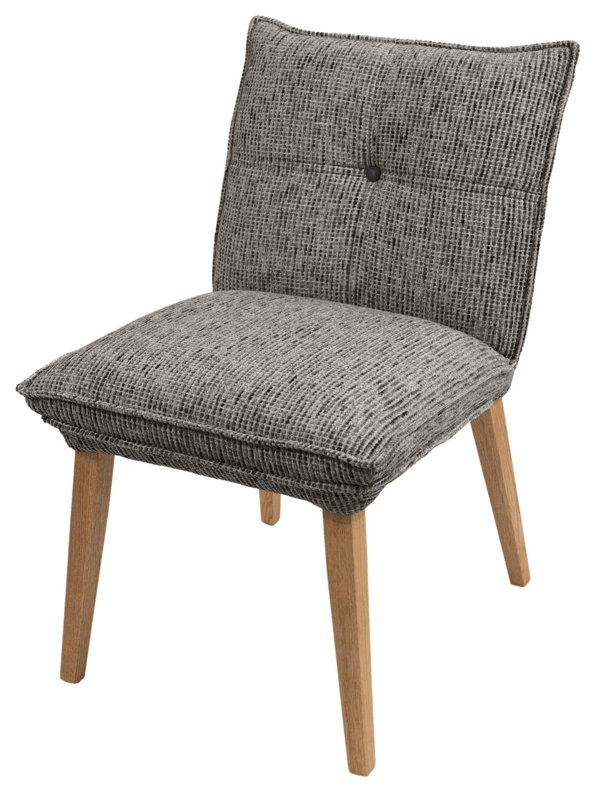 STUHL Chenille Anthrazit, Eichefarben Eiche massiv  - Eichefarben/Anthrazit, KONVENTIONELL, Holz/Textil (52/86/65cm) - Valdera