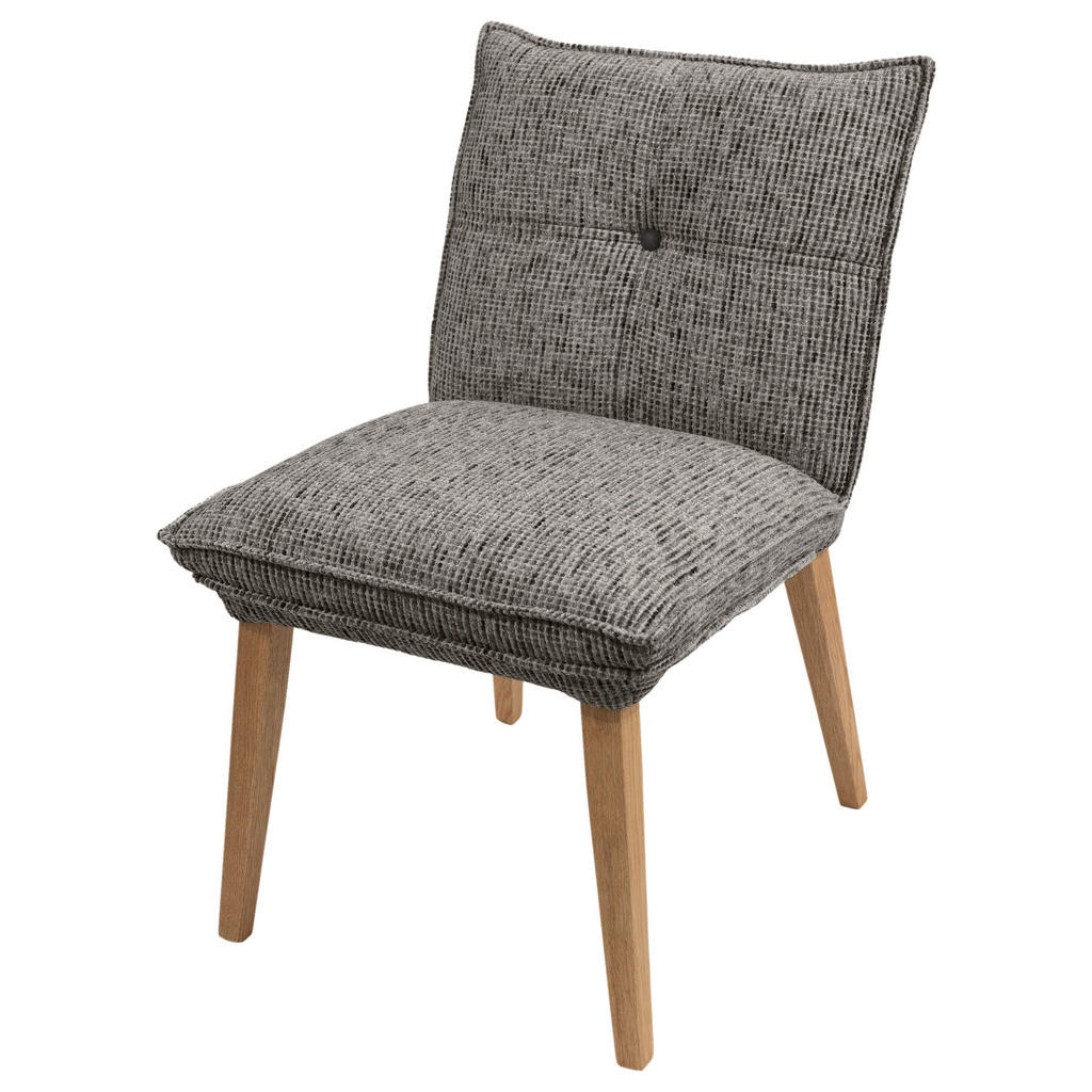 Thumbnail - Valdera Stuhl Riverside, Anthrazit, Eiche, Holz, Textil, Eiche, massiv, eckig, 52x86x65 cm, FSC 100%, Stoffauswahl, Essz...