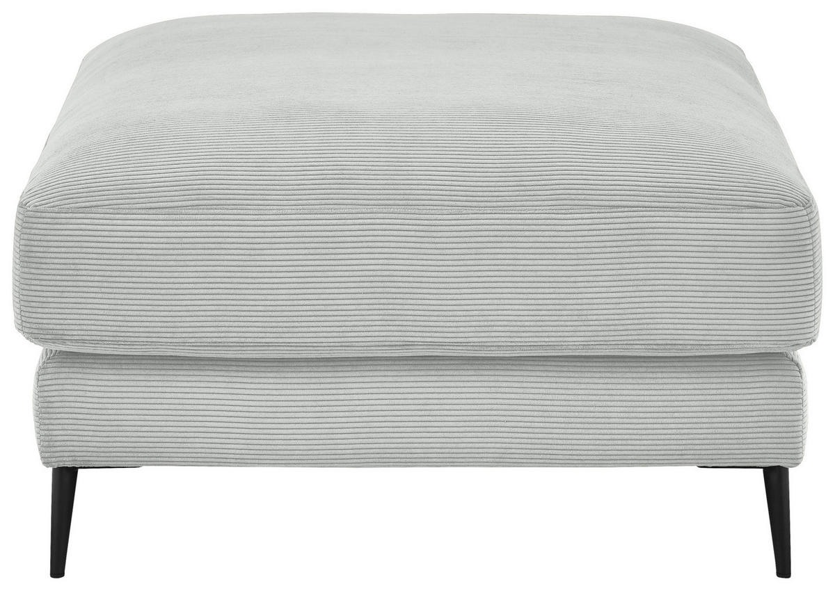 HOCKER in Textil Hellgrau  - Hellgrau/Schwarz, Design, Textil/Metall (90/43/90cm) - Dieter Knoll