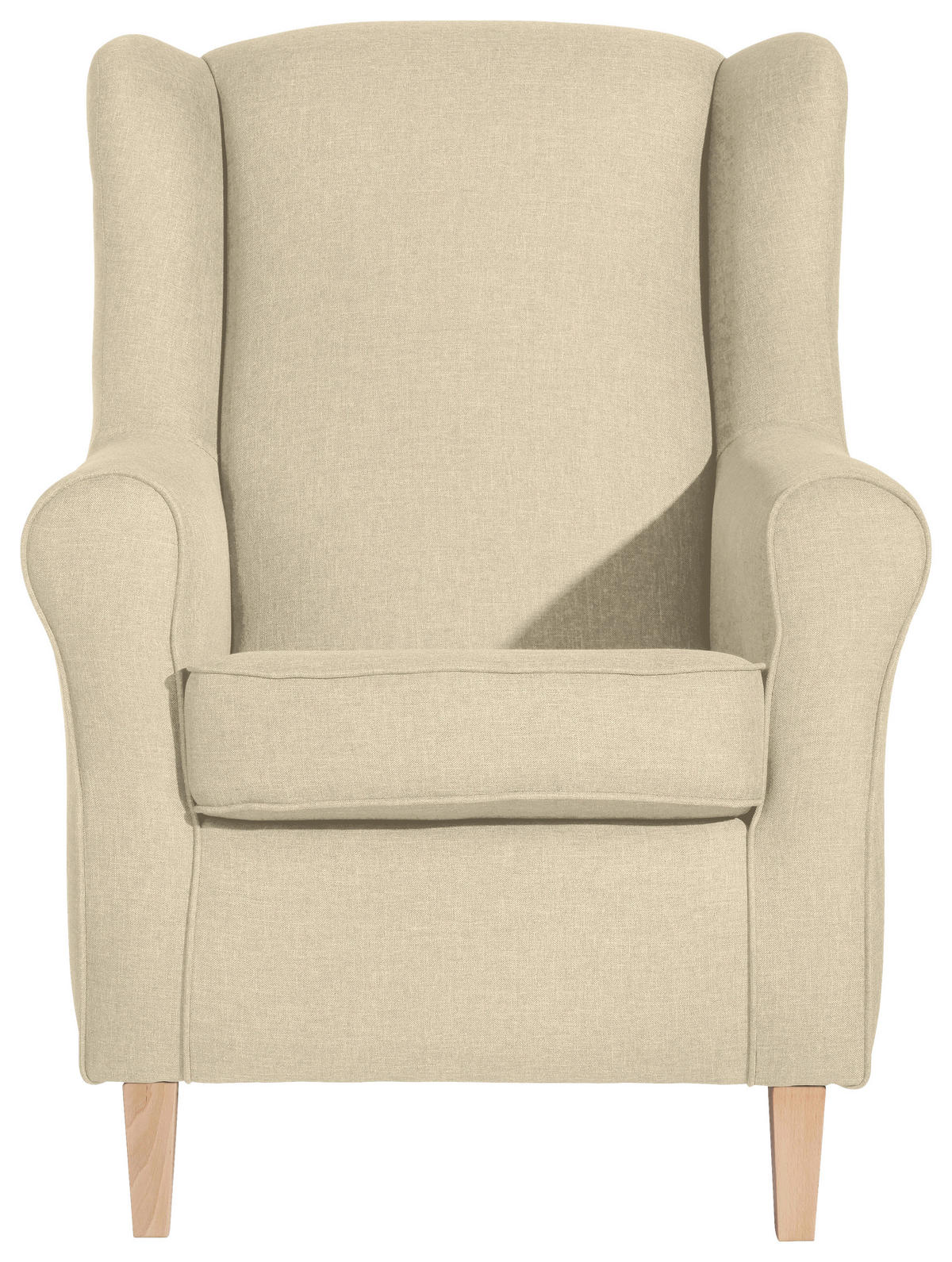 OHRENSESSEL in Flachgewebe Beige  - Beige/Buchefarben, Modern, Textil (77/103/86cm) - Max Winzer