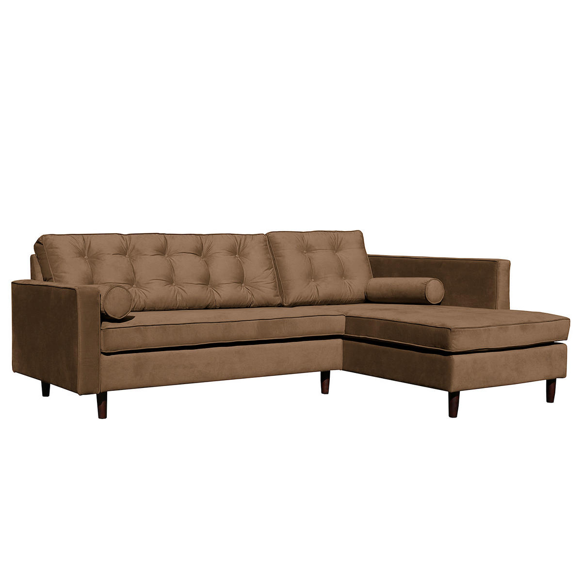 ECKSOFA VANCOUVER Braun Mikrofaser Zierkissen, Rückenkissen  - Braun, Design, Holz/Textil (240/169cm) - P & B