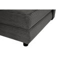 SCHLAFSOFA Taras  mit Stoffauswahl Cord Dunkelgrau  - Dunkelgrau/Schwarz, Design, Kunststoff/Textil (197/77/81cm) - Xora