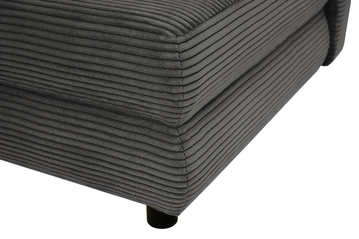 SCHLAFSOFA Cord Dunkelgrau  - Dunkelgrau/Schwarz, Design, Kunststoff/Textil (197/77/81cm) - home24