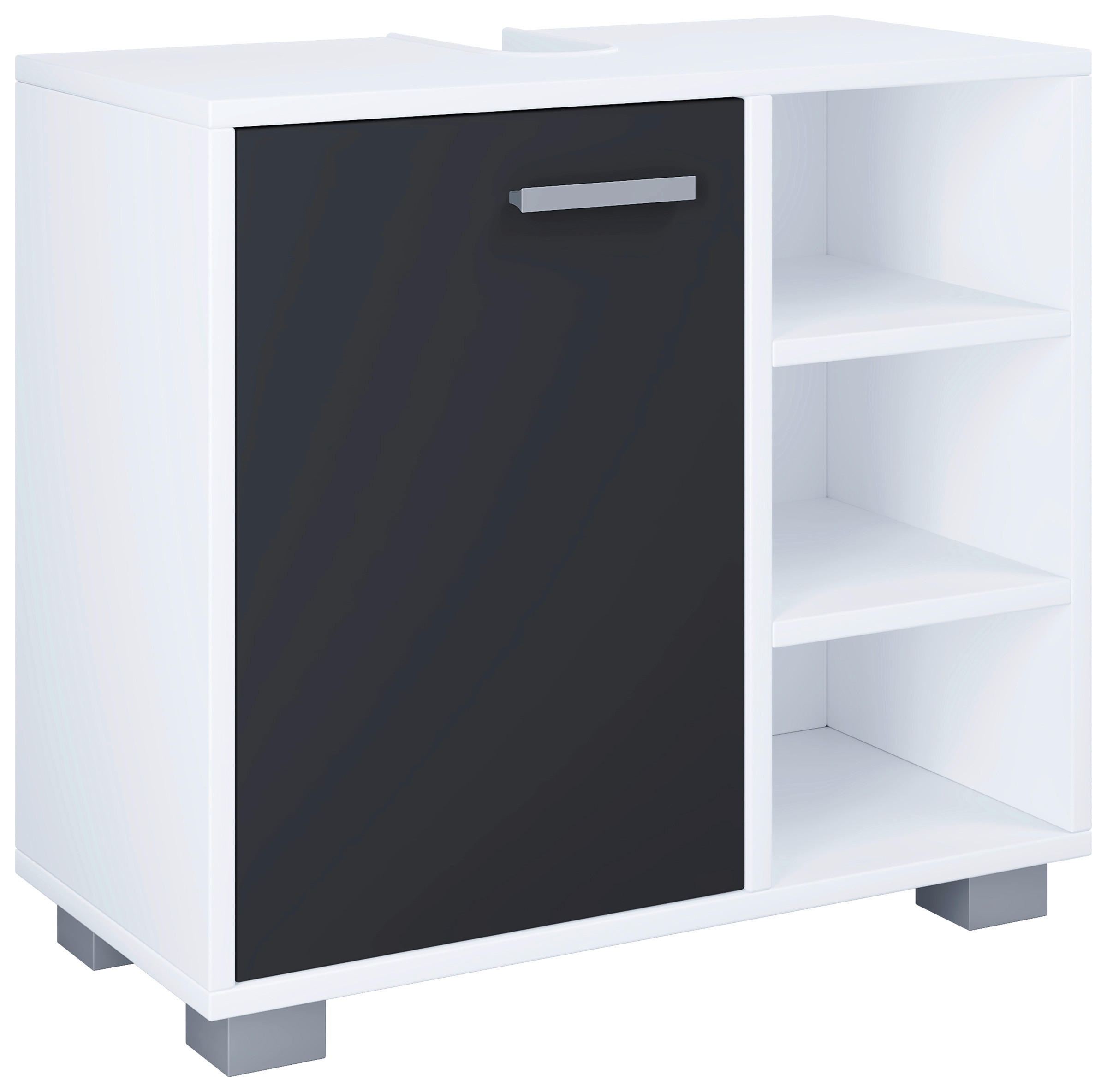 WASCHBECKENUNTERSCHRANK 60/54,8/30 cm  - Schwarz/Weiß, MODERN, Holzwerkstoff/Kunststoff (60/54,8/30cm) - MID.YOU