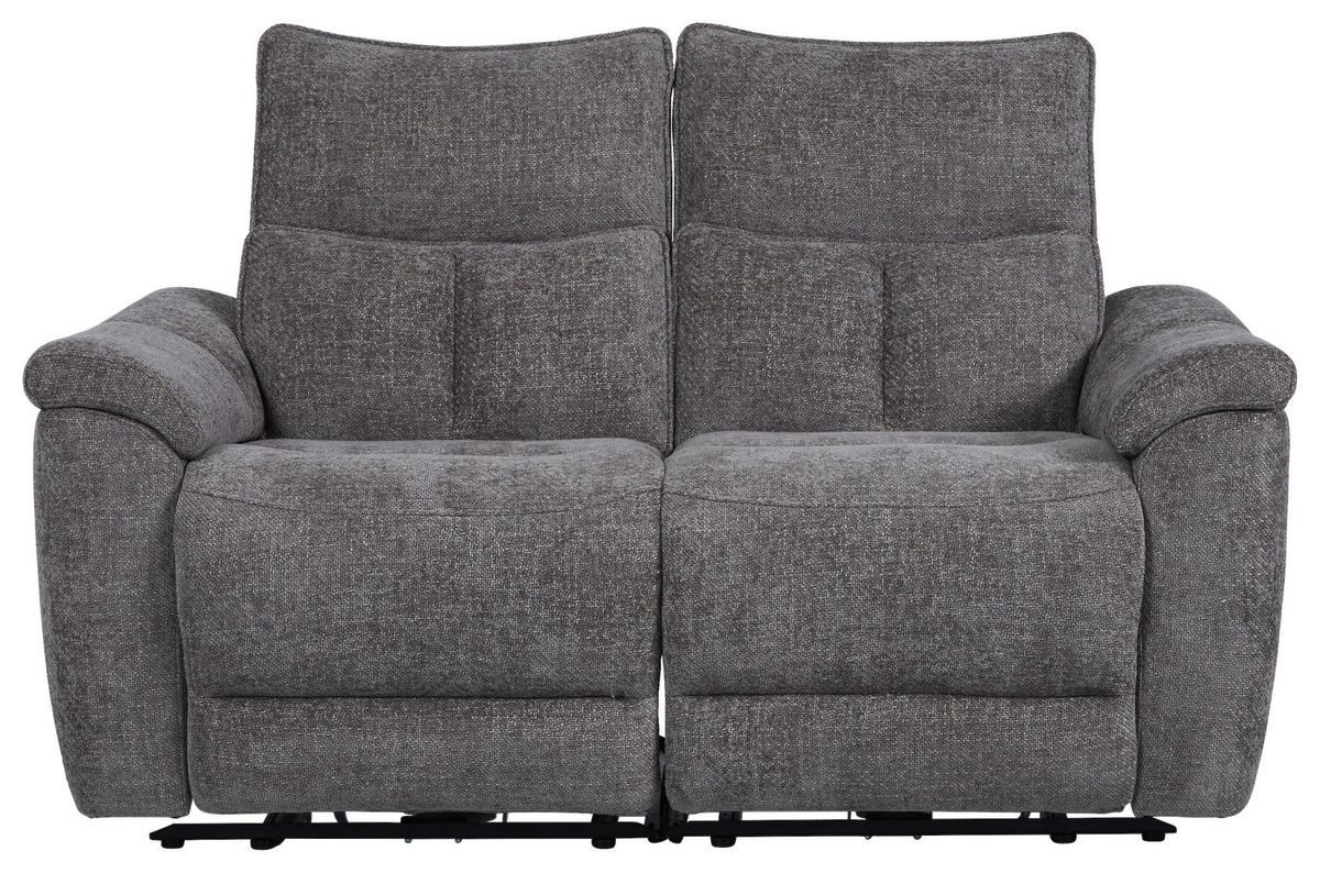 2-SITS SOFFA i trä, metall, textil grå  - grå, Modern, metall/trä (160/96,5/102cm)