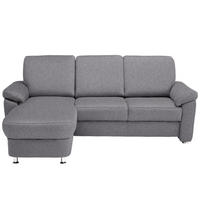 ECKSOFA in Flachgewebe Grau  - Chromfarben/Grau, Konventionell, Textil/Metall (163/220cm) - Beldomo System