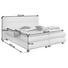 BOXSPRINGBETT Webstoff 160/200 cm INKL. Matratze, Topper - Silberfarben/Creme, Design, Kunststoff/Textil (160/200cm) - Linea Natura