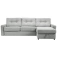 ECKSOFA Grau Webstoff  - Schwarz/Grau, KONVENTIONELL, Kunststoff/Textil (270/160cm) - Carryhome