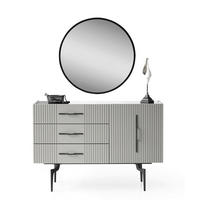 Comodă 117/79/44 cm  - negru/gri, Design, metal/material pe bază de lemn (117/79/44cm) - Novel