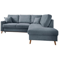 ECKSOFA  Struktur Blau  - Blau/Naturfarben, Konventionell, Holz/Textil (230/200cm) - P & B