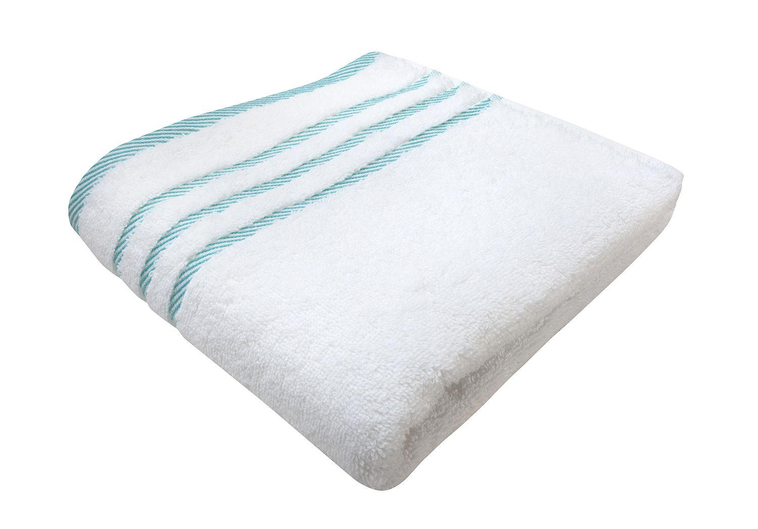 RUČNIK ZA TUŠIRANJE 70/130 cm bijela, boje petroleja COLORS - bijela/boje petroleja, Konvencionalno, tekstil (70/130cm) - Esposa