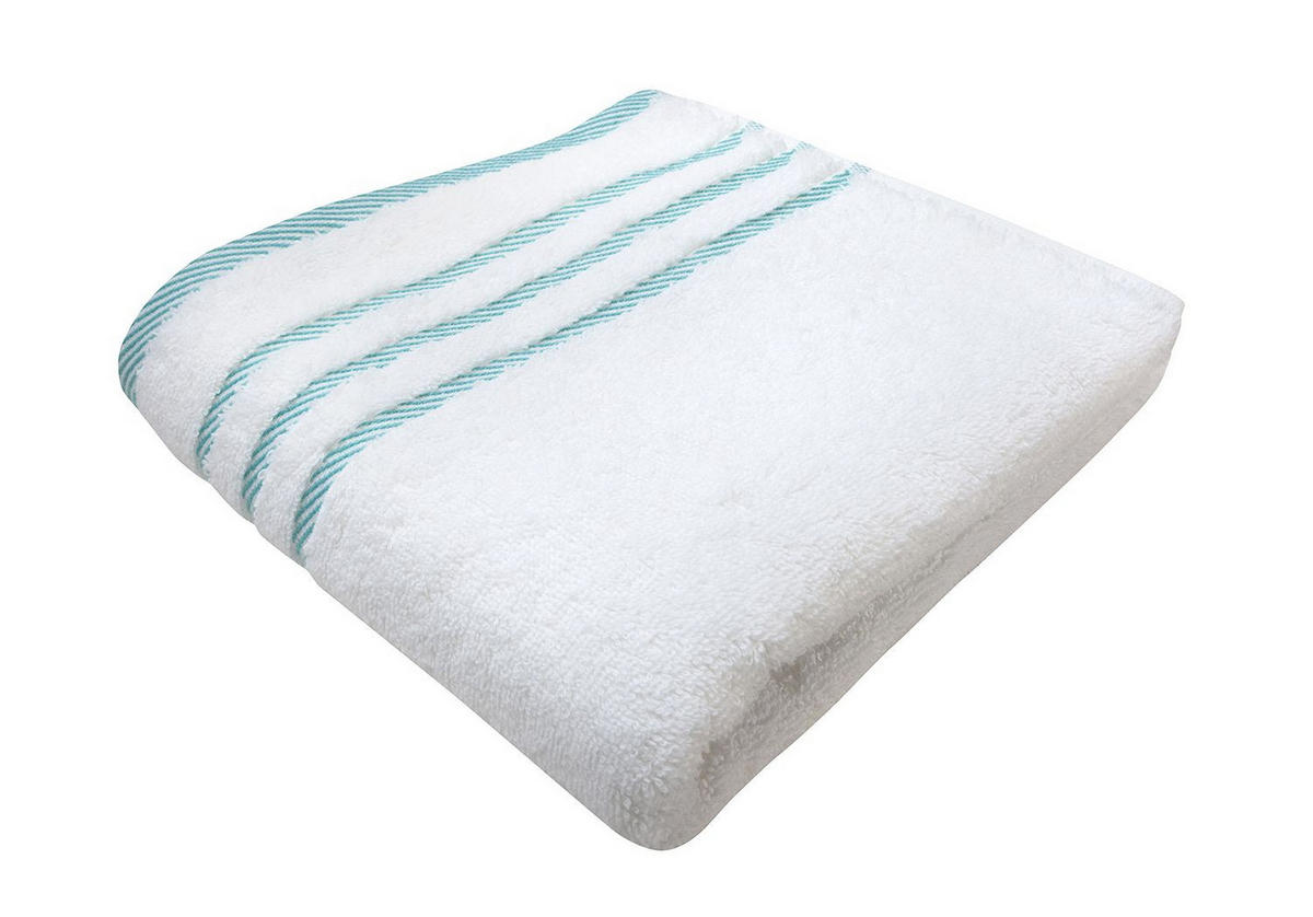 RUČNÍK, 30/50 cm, bílá, petrolej - bílá/petrolej, Konvenční, textil (30/50cm) - Esposa