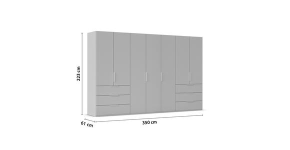 DREHTÜRENSCHRANK 350/223/61 cm,  in Graphitfarben, 7-türig  - Graphitfarben, Basics, Holzwerkstoff/Metall (350/223/61cm) - Novel
