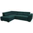 ECKSOFA in Struktur Petrol  205/284 cm  - Petrol/Schwarz, Design, Kunststoff/Textil (205/284cm) - Xora