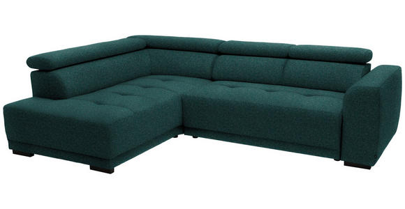 ECKSOFA in Struktur Petrol 205/284 cm - Petrol/Schwarz, Design, Kunststoff/Textil (205/284cm) - Xora