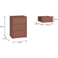 NACHTSCHRANK 50/69/42 cm  - Silberfarben/Terracotta, Trend, Holzwerkstoff/Kunststoff (50/69/42cm) - Carryhome