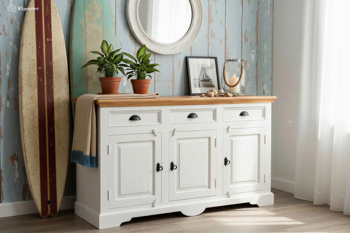 SIDEBOARD  150/90/40 cm 3 Schublade(n)  - Schwarz/Weiß, KONVENTIONELL, Holz/Holzwerkstoff (150/90/40cm) - MID.YOU