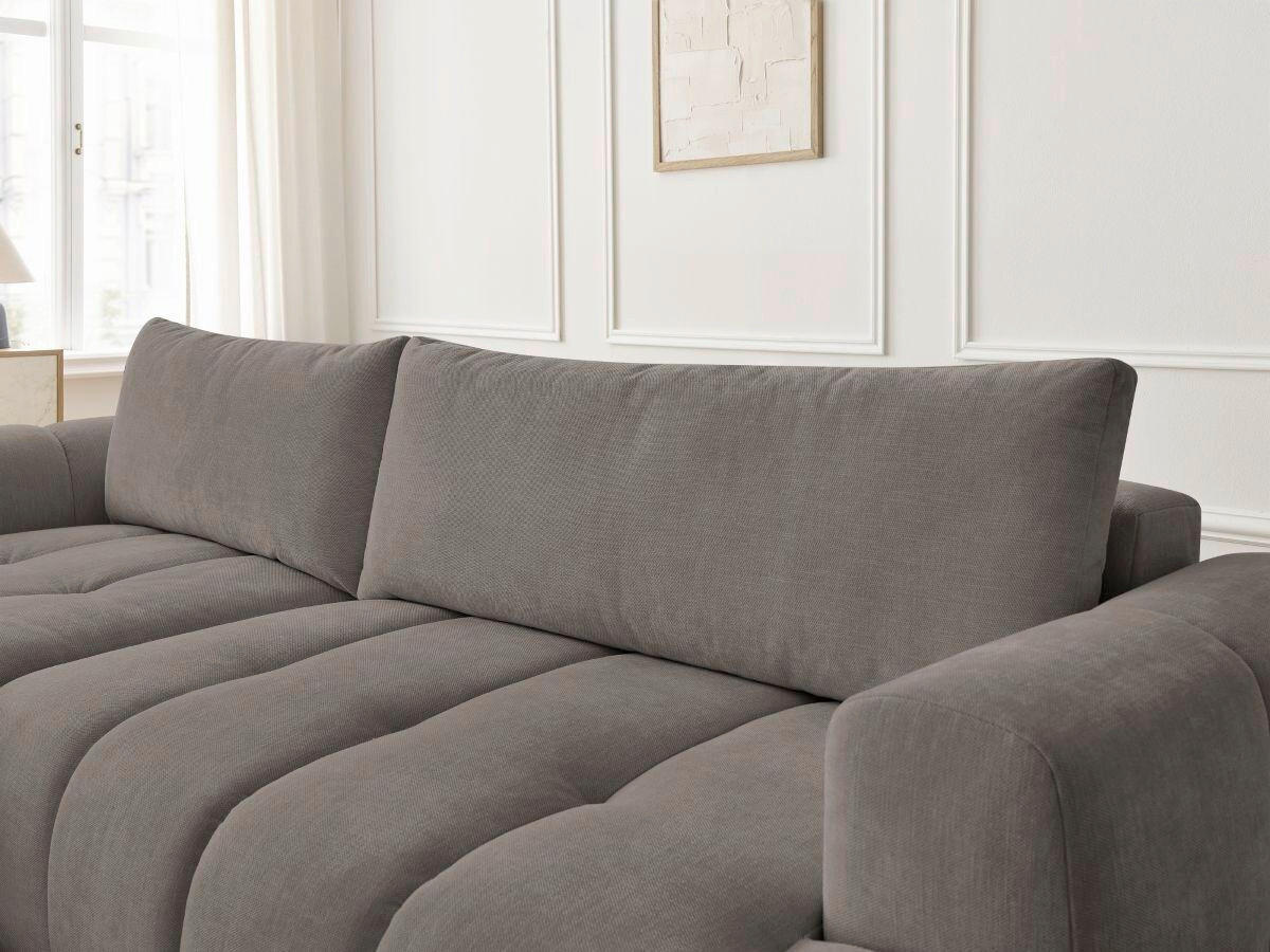 ECKSCHLAFSOFA FUJI Leinenoptik Taupe  inkl.  - Taupe/Schwarz, MODERN, Kunststoff/Textil (160/292cm)