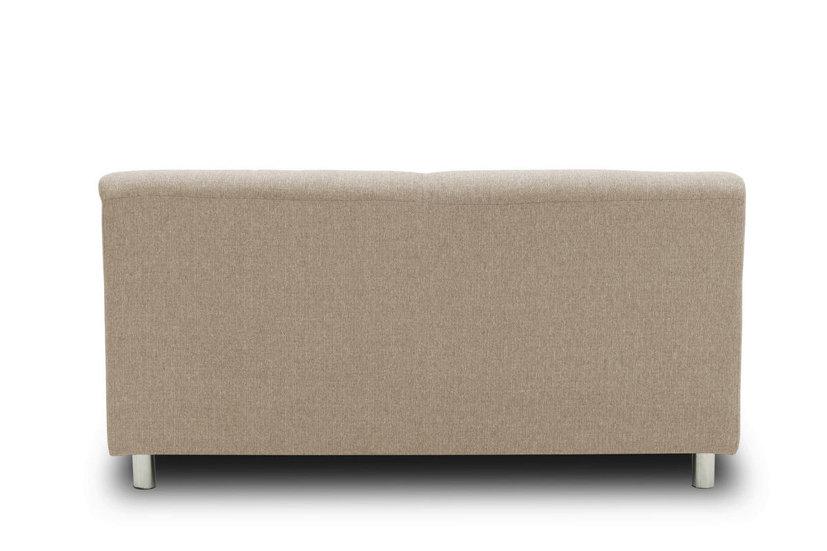 2-SITZER-SOFA in Webstoff Beige  - Chromfarben/Beige, KONVENTIONELL, Textil/Metall (145/72/80cm) - MID.YOU