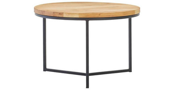 COUCHTISCH in Holz 60/60/37 cm  - Eichefarben/Schwarz, Design, Holz/Metall (60/60/37cm) - Linea Natura