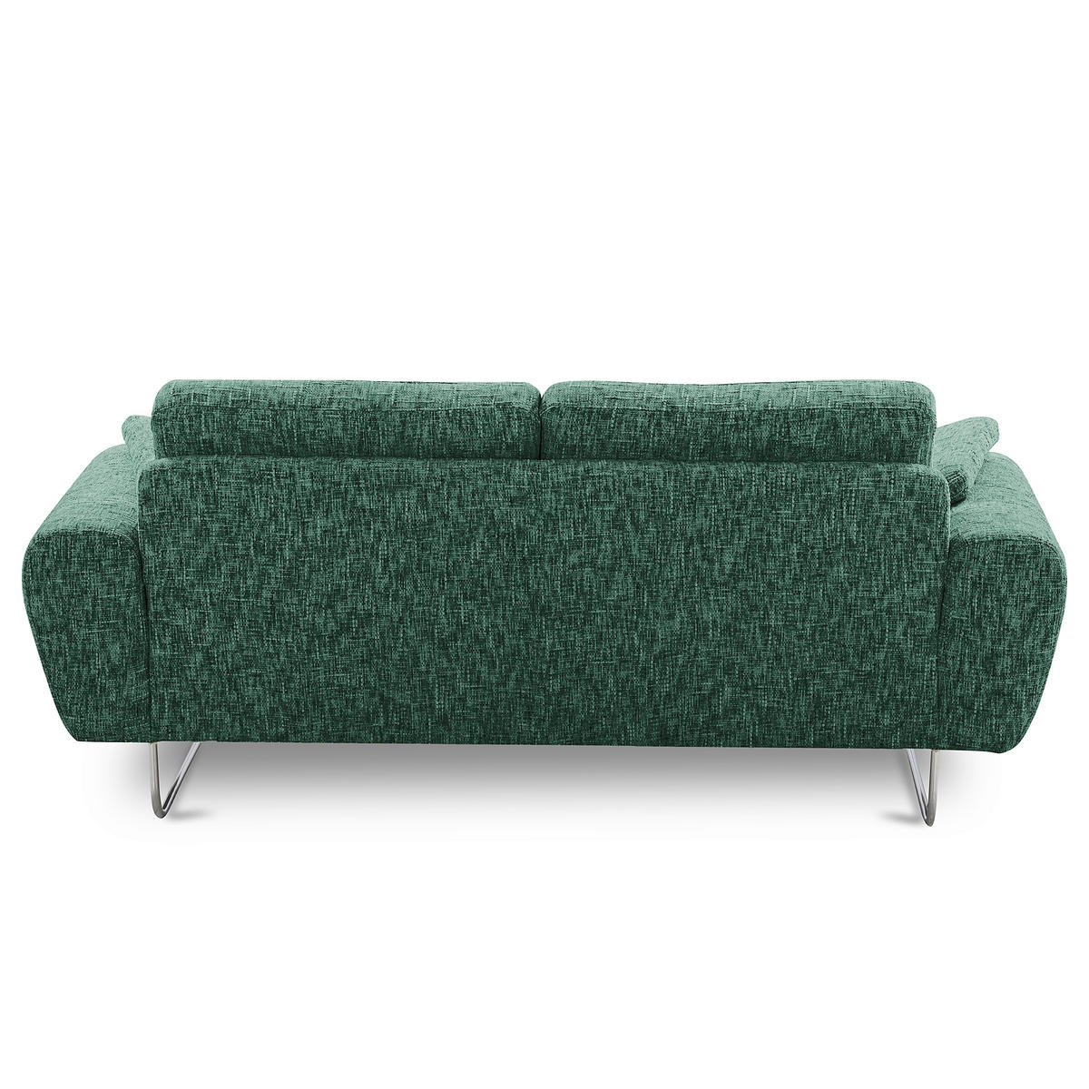 2-SITZER-SOFA SPRING in Webstoff Grün Modern  - Chromfarben/Grün, Design, Textil/Metall (157/85/92cm) - Livetastic