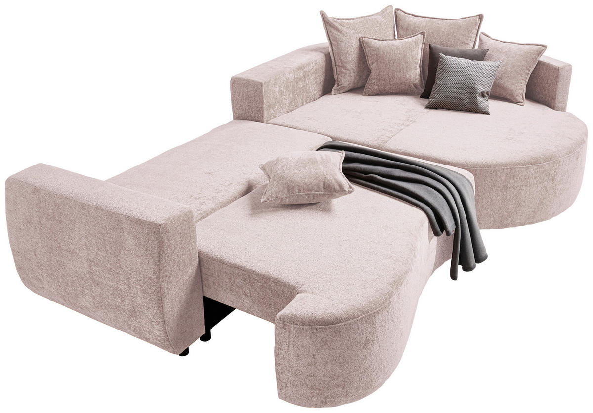 ECKSOFA Beige Chenille  - Beige/Schwarz, Design, Kunststoff/Textil (307/194cm) - Carryhome