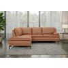 ECKSOFA Cognac Echtleder  - Cognac/Schwarz, Design, Leder (221/248cm) - MID.YOU