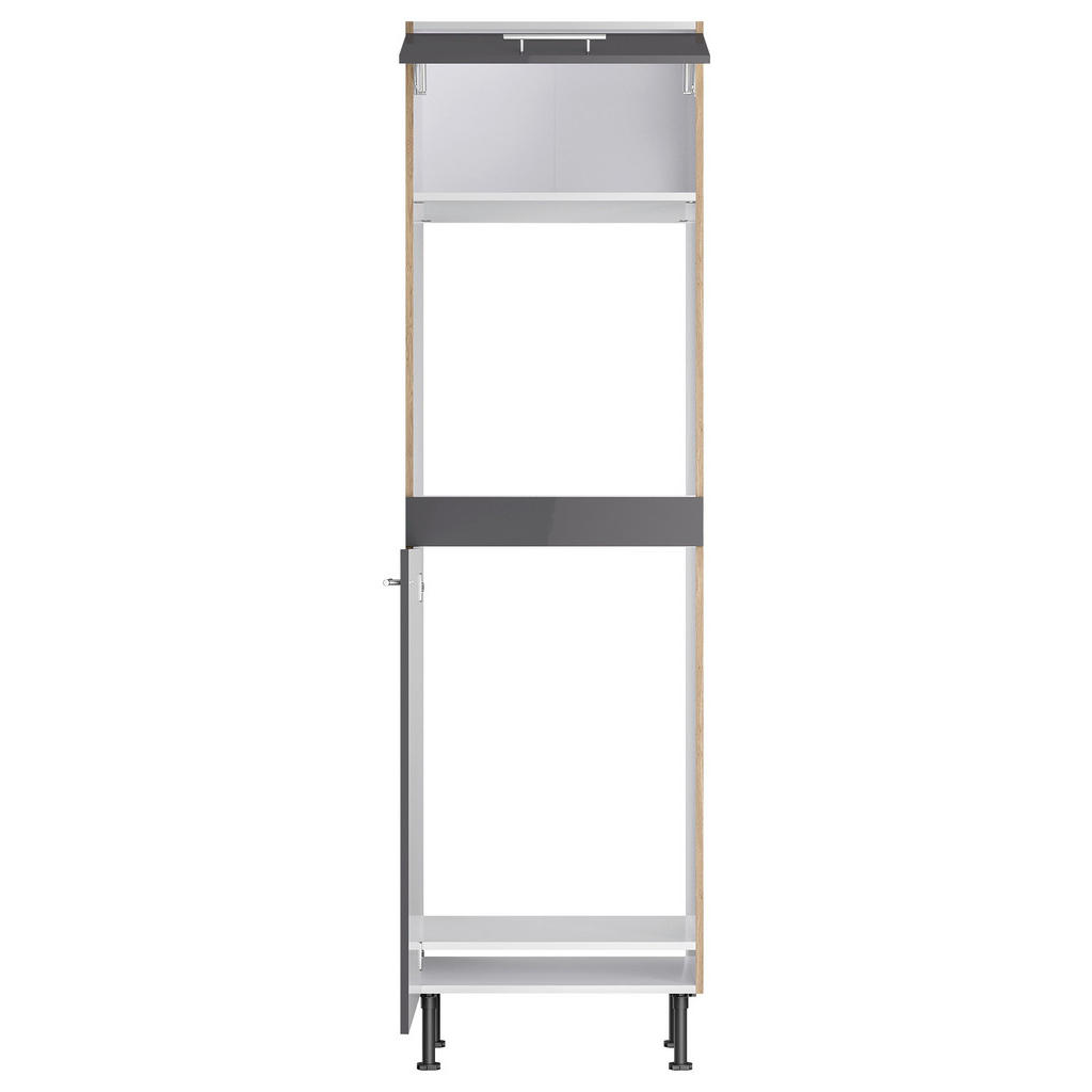 Thumbnail - Optifit Geräteumbauschrank, Anthrazit, Wildeiche, Metall, einzeln stellbar, 60x211.8x58.1 cm, Made in Germany, DIN EN IS...