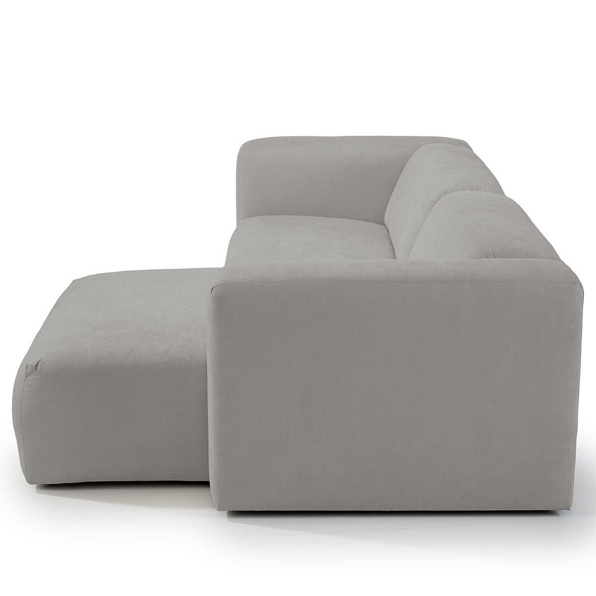 ECKSOFA in Struktur Grau   - Grau, MODERN, Textil (255/72/160cm) - Trendmanufaktur