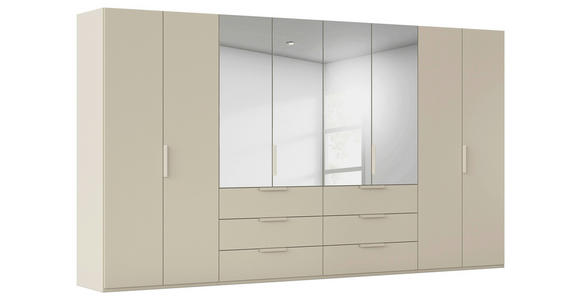 DREHTÜRENSCHRANK 400/223/61 cm,  in Champagner, 8-türig  - Champagner, Basics, Glas/Holzwerkstoff (400/223/61cm) - Novel
