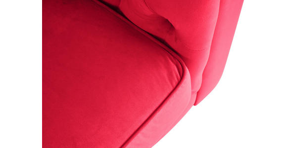 CHESTERFIELD-SOFA Samt Rot, Schwarz - Rot/Schwarz, Trend, Holz/Textil (165/75/87cm) - Xora