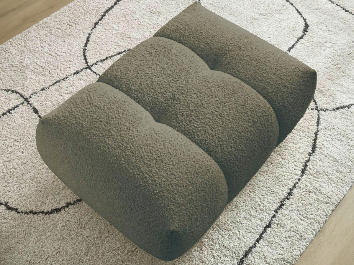 HOCKER FUJI  Bouclé Grün  - Schwarz/Grün, MODERN, Kunststoff/Textil (112/44/80cm)