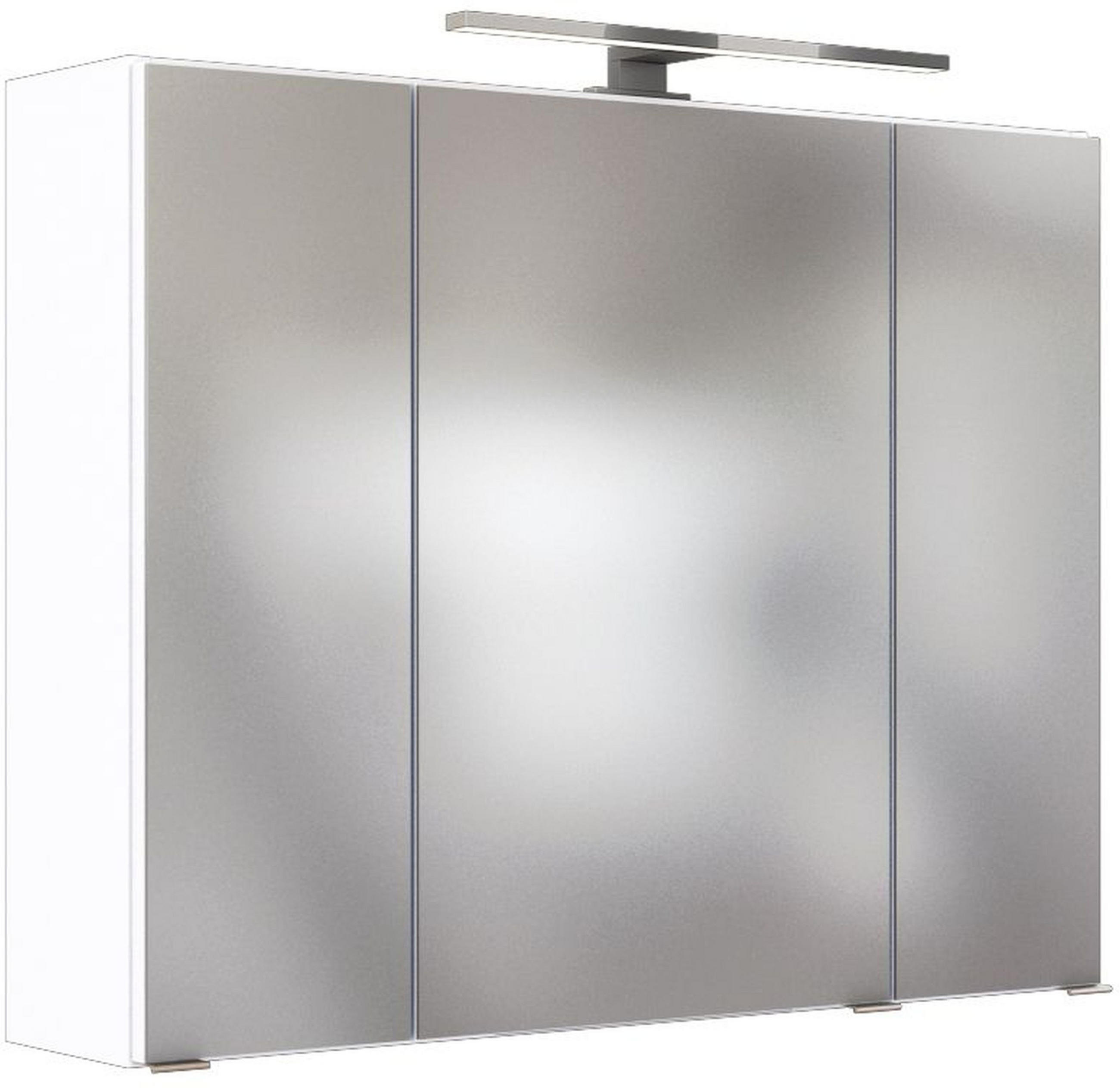 SPIEGELSCHRANK 80/66/20 cm  - Chromfarben/Weiß, Design, Glas/Holzwerkstoff (80/66/20cm) - Held