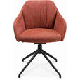 ARMLEHNSTUHL  in Aluminium Velours  - Rot/Schwarz, Design, Textil/Metall (58/81,5-84,5/60cm) - Johann Jakob