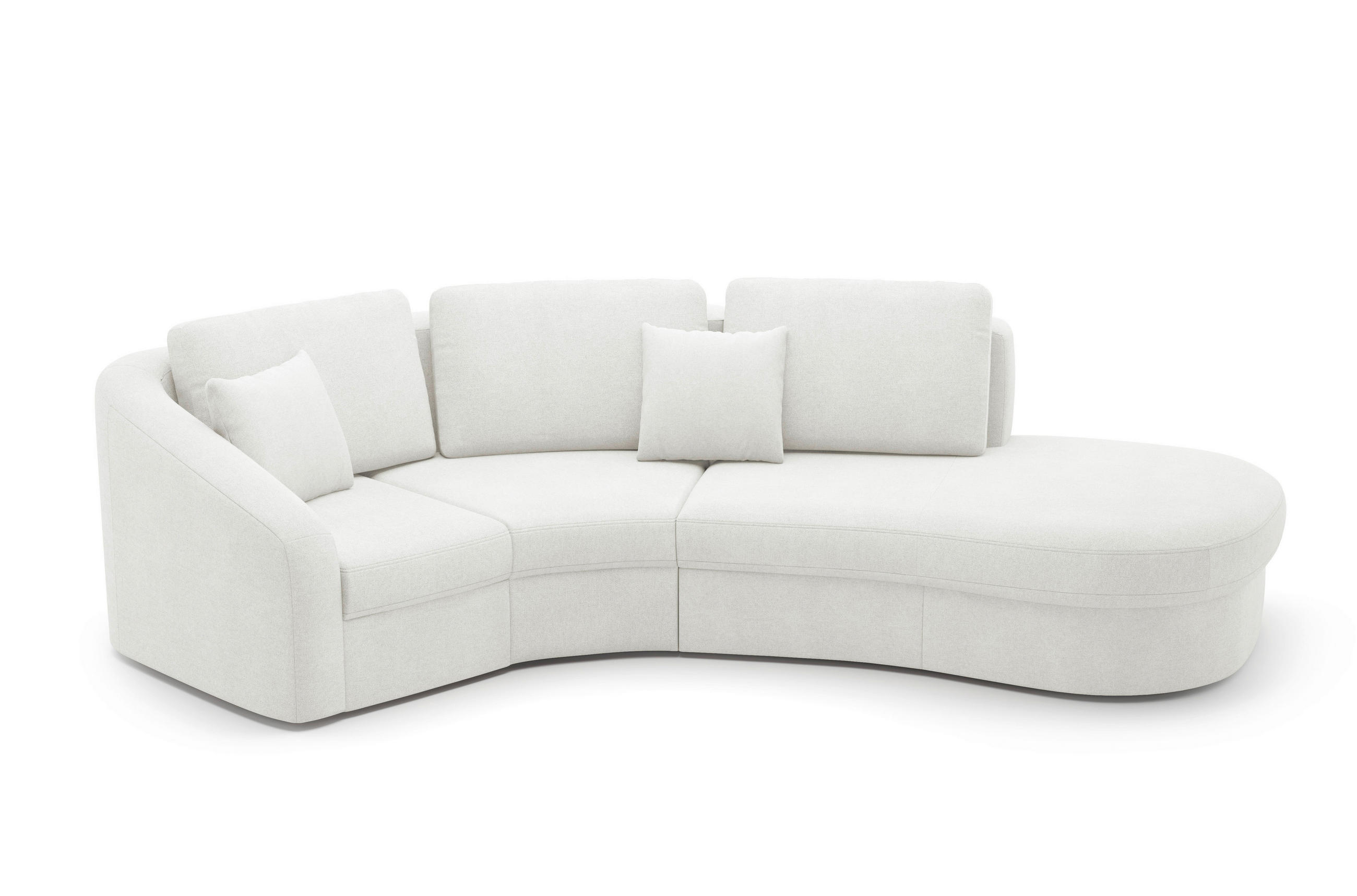 ECKSOFA in Mikrofaser Weiss - Weiss/Schwarz, Modern, Kunststoff/Textil (266/230cm) - Sit & More