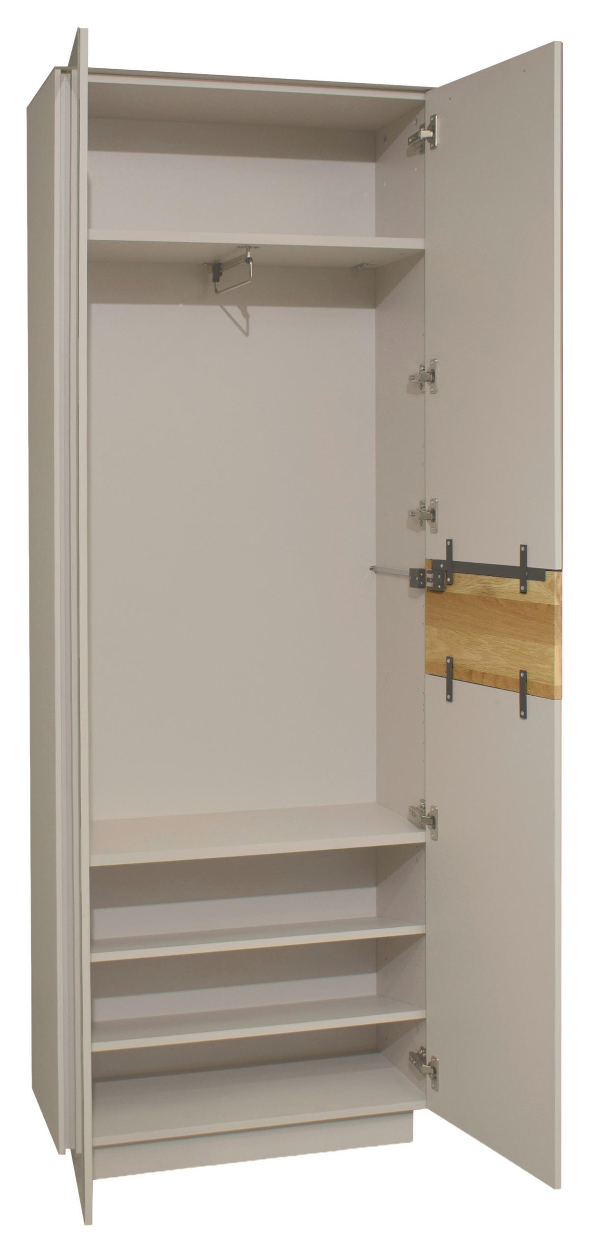 GARDEROBENSCHRANK  in 72/194/32 cm  - Kaschmir/Eichefarben, Design, Glas/Holzwerkstoff (72/194/32cm) - Novel