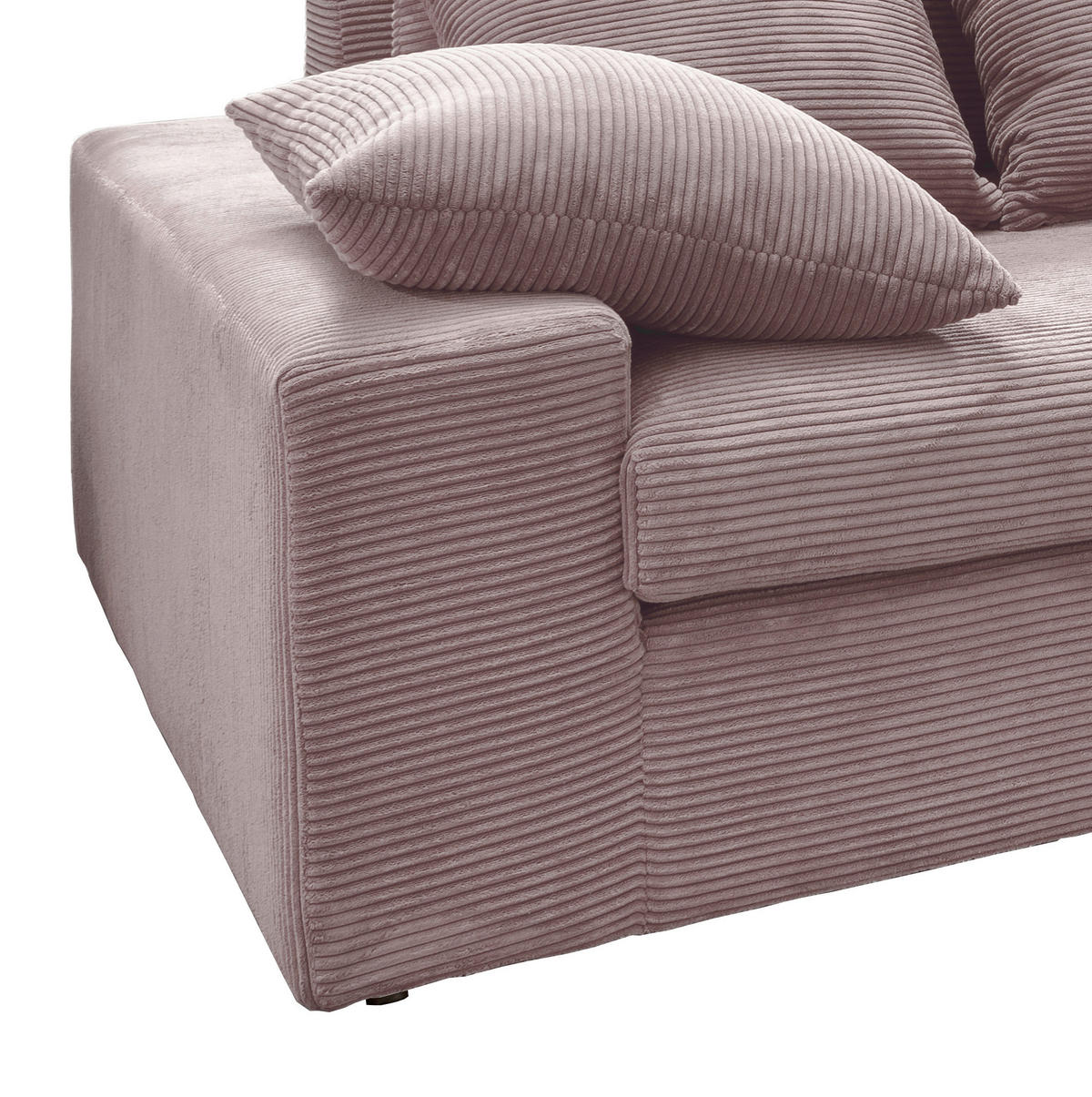 ECKSOFA Rosa Cord  - Schwarz/Rosa, MODERN, Kunststoff/Textil (278/200cm) - Livetastic
